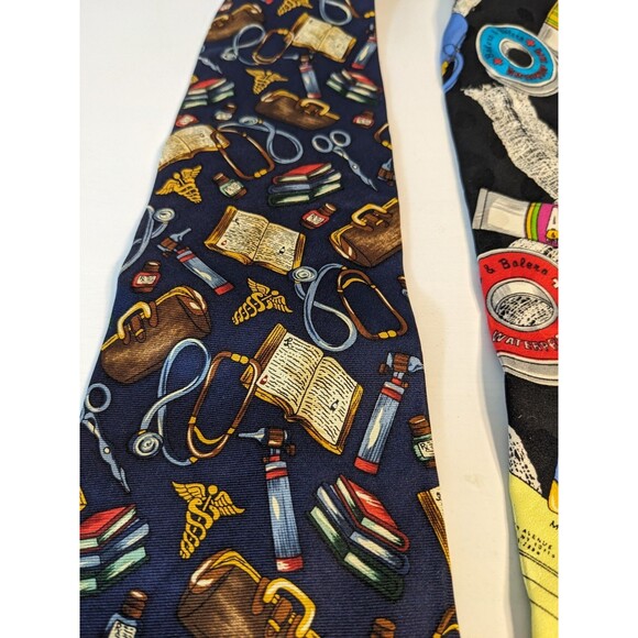 VTG Medical Theme Neckties Bundle Set Of 3 Chez Roffe Addiction Alynn EUC - Picture 3 of 8